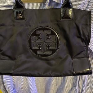 Tory Burch Ella black patent tote